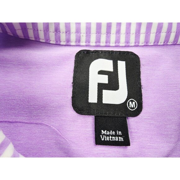 Footjoy Size Medium Mens Lavender Short Sleeve Embroidered Neck Logo Polo - Picture 4 of 10
